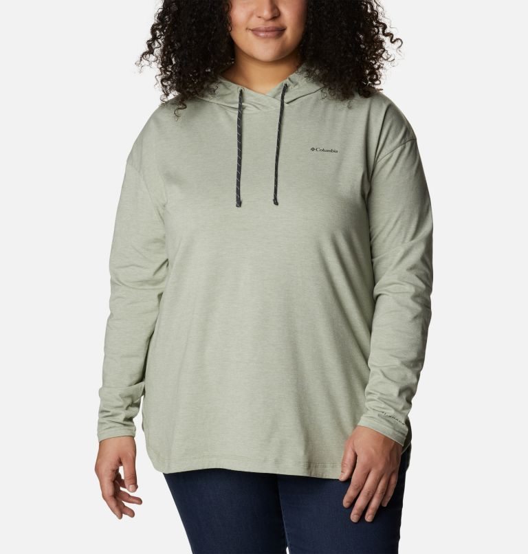 Women\'s Columbia Sun Trek Pullover Hoodie Olive | Plus Size CA-A8035